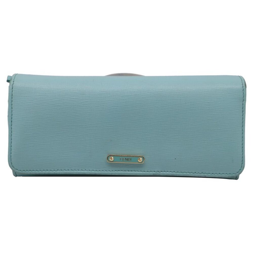 Fendi 2014 Continental Wallet in Light Blue Leather